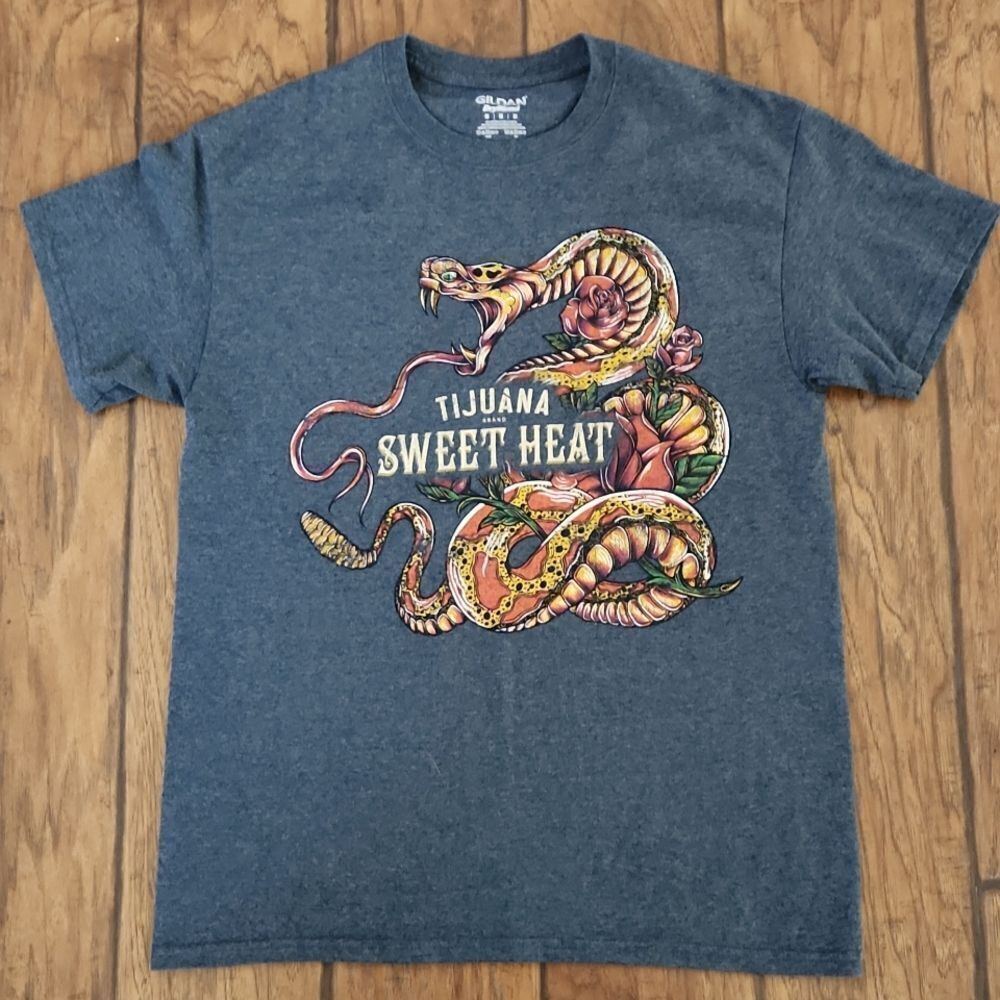 Tijuana Sweet Heat Gildan DryBlend men's medium gray short sleeve t-shirt